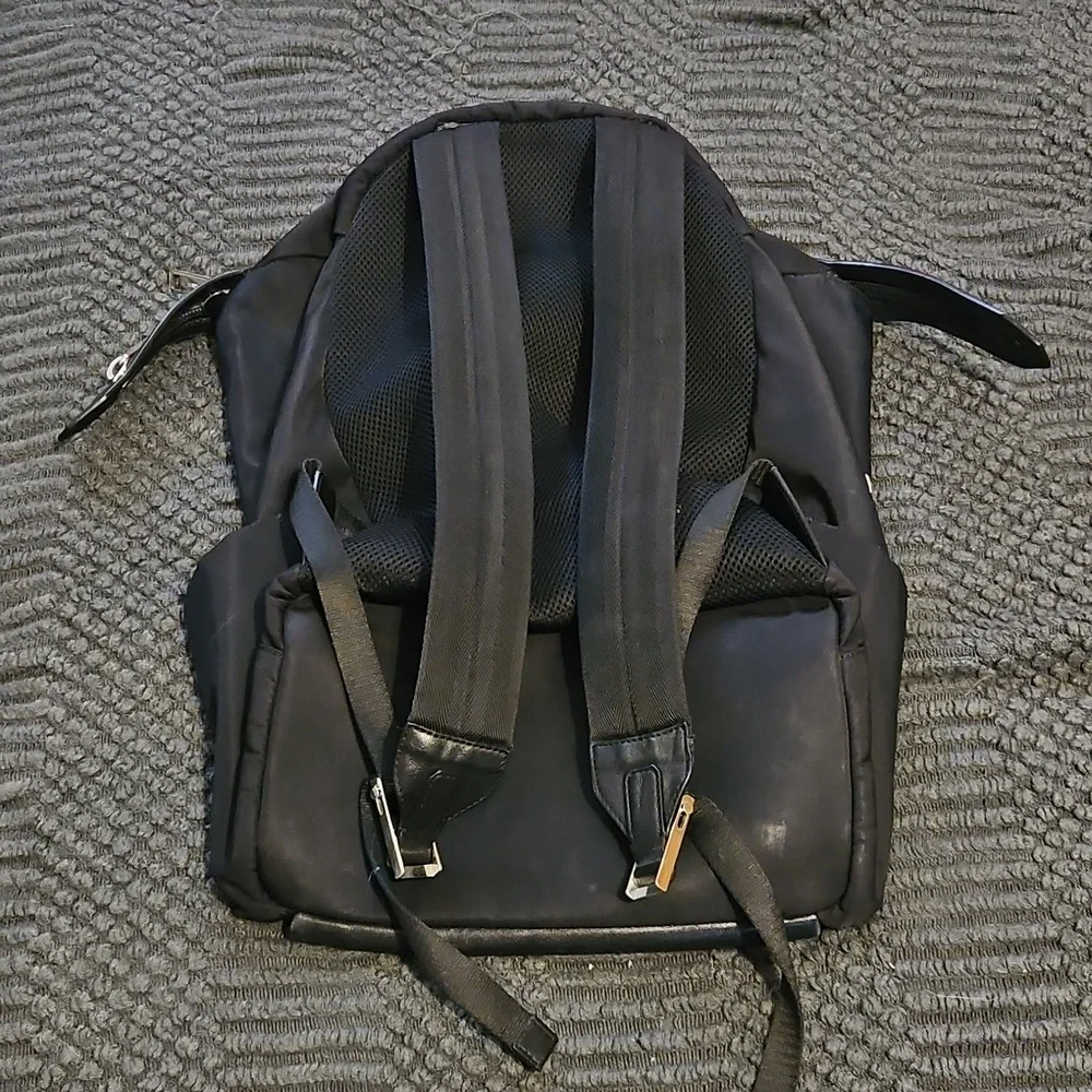 Authentic Fendi Vocabulary Black Nylon And Leather Backpack Unisex Designer RARE